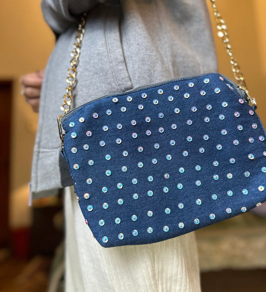 Shimmer Crossbody (Blue)